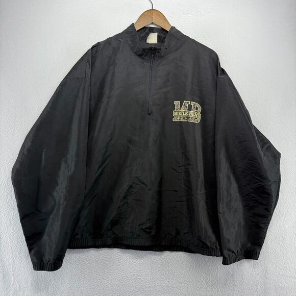 Vintage Surf Style Jacket one Size Black Myrtle Beach 1/4 Quarter Zip Pullover - Picture 1 of 10